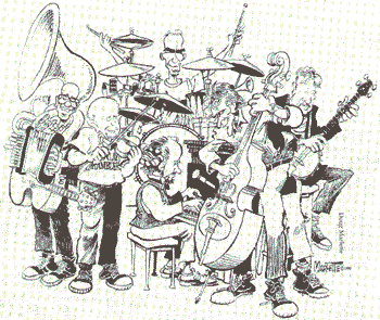 Red Clay Ramblers drawing by Doug Marlette